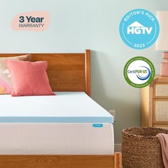 LINENSPA Memory Foam Mattress Topper – 2 Inch Gel Infused Memory Foam – Plush