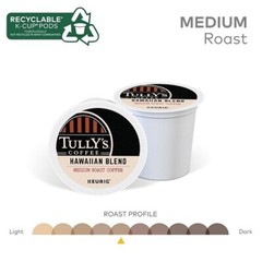 Tully’s Coffee Hawaiian Blend, Keurig K-Cup Pods, Dark Roast Coffee, 96 Count