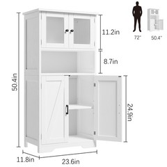 Kitchen Pantry Cabinet, Standing Cupboard,Storage Cabinet for Living Room, White