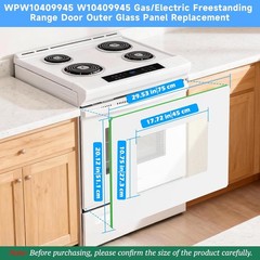 NEW WPW10409945 W10409945 Gas/Electric Range Oven Stove Door Outer Glass Fors