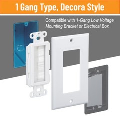 Brush Wall Plate 10 Pack Single Gang Wall Plate Cable Pass Through for Cables