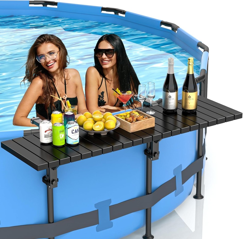 Above Ground Pool Side Bar 49.4in 110LBS Black
