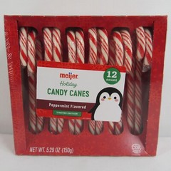 Peppermint Candy Canes Pack of 12 Red & White Meijer Holiday Christmas Sept 2026