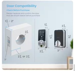 Lockly FingerPrint Secure Pro Zeno Satin Nickel Deadbolt WiFi Smart Lock Alexa