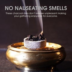 100 Ct Charcoal Tablets 33 mm – Quick Light Discs for Incense Resin Burner Rolls