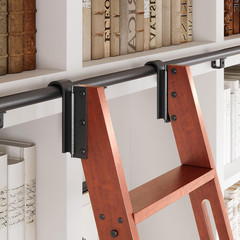 10FT Rolling Library Ladder Hardware Kit,350Lb Capacity,Telescopic Hook & Bottom