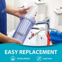5 Micron 10″ x 2.5″ PP CTO Carbon Block Sediment Water Filter Set for RO System