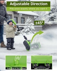 Electric Cordless Snow Shovel, 2X 3.0Ah/ 21V/ 12-Inch Battery Snow Blower wit…