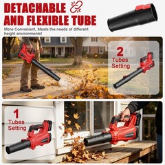 Cordless Leaf Blower 650CFM/150MPH & 6 Speed Levels Electric w/2 Batteries 4.0Ah