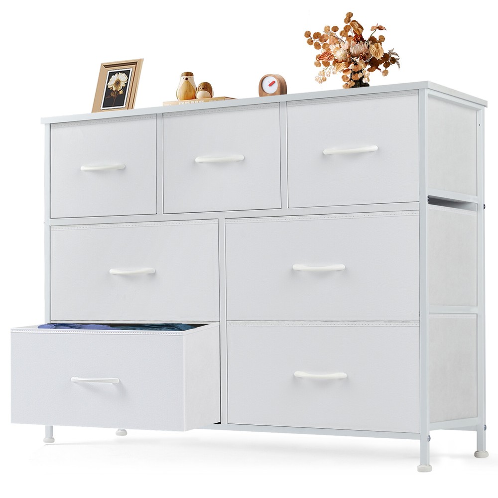 Dressers for Bedroom Storage 7-Fabric Drawers Dresser Tower Organizer TV Stand