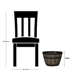 Whiskey Barrel Brown Resin Planter, 15.8in x 15.8in x 10.3in