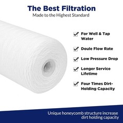 20 Pack 10″ x 4.5″ String Wound Sediment Water Filter 1/5/10 Micron for Big Blue