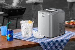 Midea Countertop Bullet Ice Maker 26.5 lb 2 Sizes Fast 6‑Min Ice Auto‑Clean Port