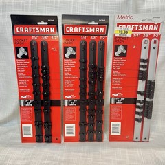 7pc Craftsman Socket Holder Rails 1/4″ 3/8″ 1/2″ For SAE Or Metric NEW USA *READ