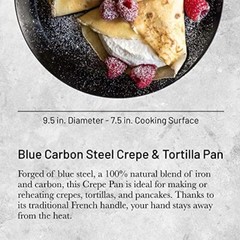 de Buyer Blue Carbon Steel Crepe & Tortilla Pan – 9.5” – Ideal Assorted Sizes