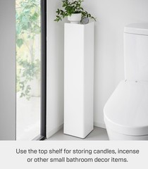 Yamazaki Home TOWER Slim Rolling Bathroom Organizer Toilet Paper Storage Cart