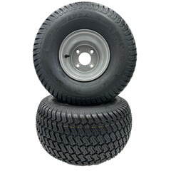 Set of 2 – Silver 20×10.00-8 Lawn Mower Tire and Rim (Compatible with Husqvarna)