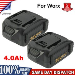 2PACK 8.0Ah For WORX 20V 8AH MAX Extend Lithium-Ion Battery WA3525 WA3575 WA3520