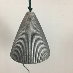 Kotobuki Japanese Wind Chime Iron Pewter Silver Ribbed Cone 485-233 JAPAN MADE