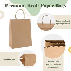 Kraft Paper Bags with Handles Party Shopping Gift Bags Bulk Brown White Black