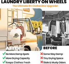 5 Swivel Arms RV Clothes Drying Rack, 26.5-Inch Width Ladder Mounted Clothes Dry