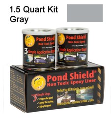 GRAY 1.5 Quart Kit Pond Armor Shield Non Toxic Epoxy Sealer Pond Liner Paint