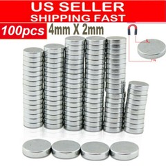 Lots 100 4mm X 2mm Neodymium Disc Strong Rare Earth N35 Small Fridge Magnets