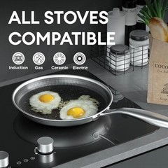 2025 New Titanium Hammered Pan Pro with no Lid, Titanium Pans for Cooking -Durab