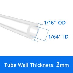 Silicone Tubing, 1/64″ ID x 1/16″ OD High Temp Food Grade Tube Pure Silicone