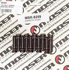 Wheel Stud, 7/16-20 in Thread, 1.750 in Long, 0.480 in Knurl, Steel, Black