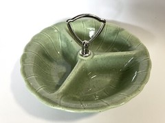 Candy / Nut Dish Vintage Retro California Pottery Sage Green Divided Lane & Co.