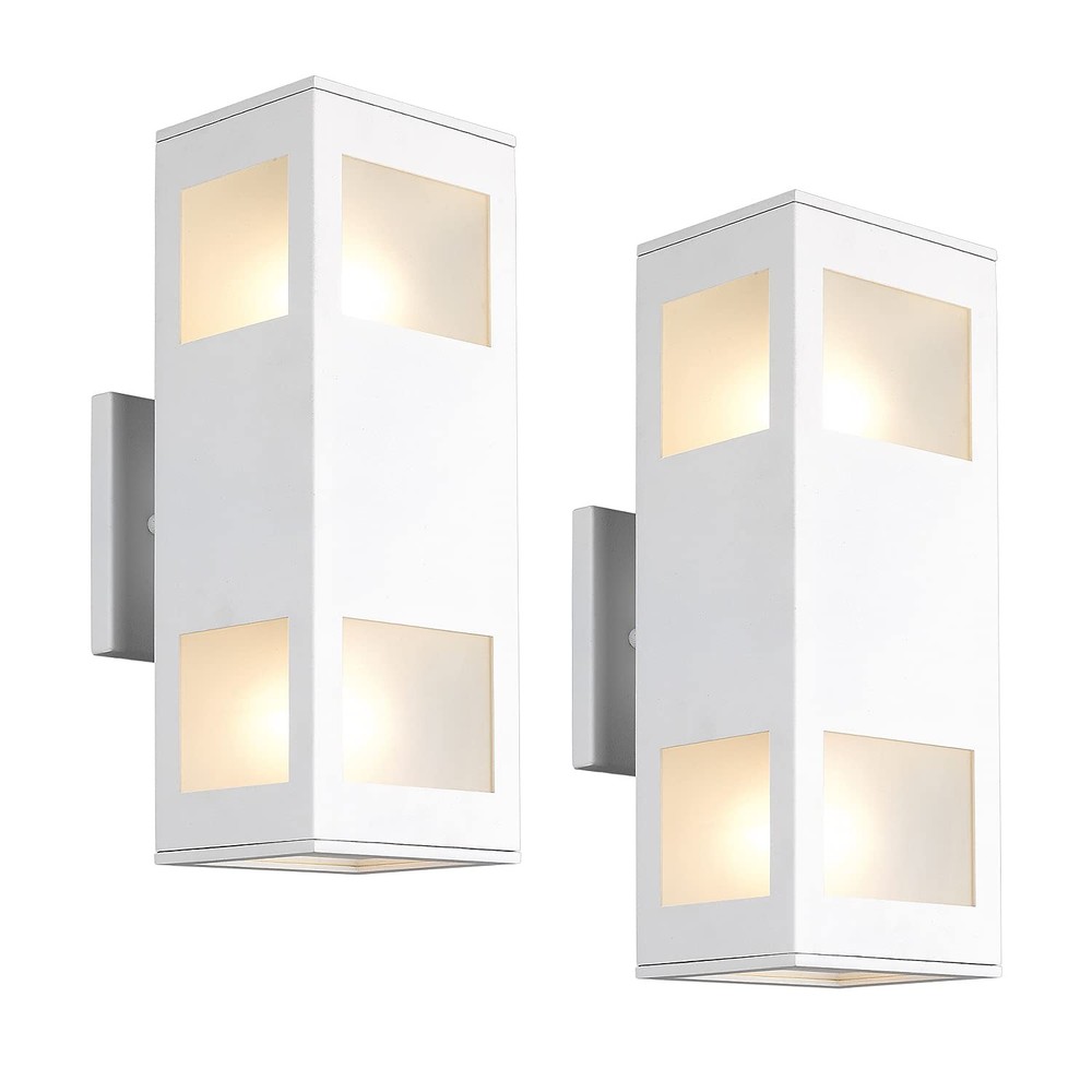 harriet Porch Lights Outdoor Modern – IP64 13inch (2 lamps), White/Modern 2