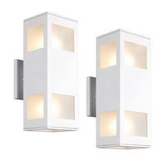 harriet Porch Lights Outdoor Modern – IP64 13inch (2 lamps), White/Modern 2