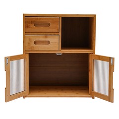 Bamboo Kitchen Countertop Cabinet Pantry Sideboard Storage Cabinet with Drawers