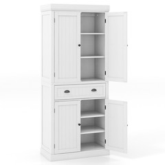 Bestcomfort Kitchen Cabinet Pantry Cupboard Freestanding w/Shelves White