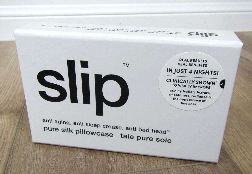 NEW SLIP ANTI AGING PURE 100% SILK PILLOWCASE WHITE QUEEN