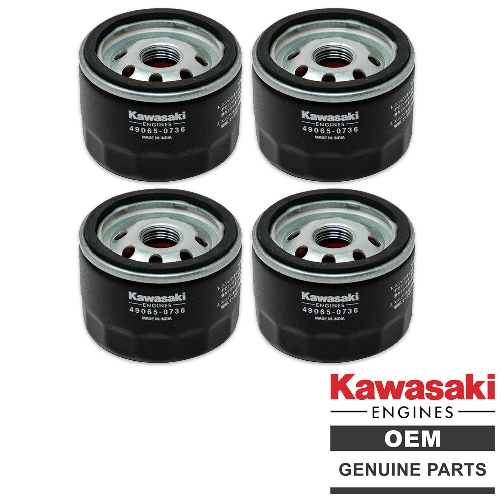 Genuine Kawasaki 49065-0736 Oil Filter (Replaces 49065-7007 49065-0721) – 4 PACK