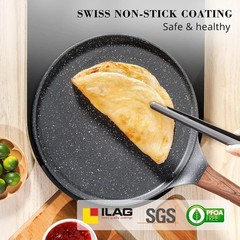 Nonstick Crepe Pan 5 PCS Kitchen Pancake Grill 8 Inch Granite Flat Skillet