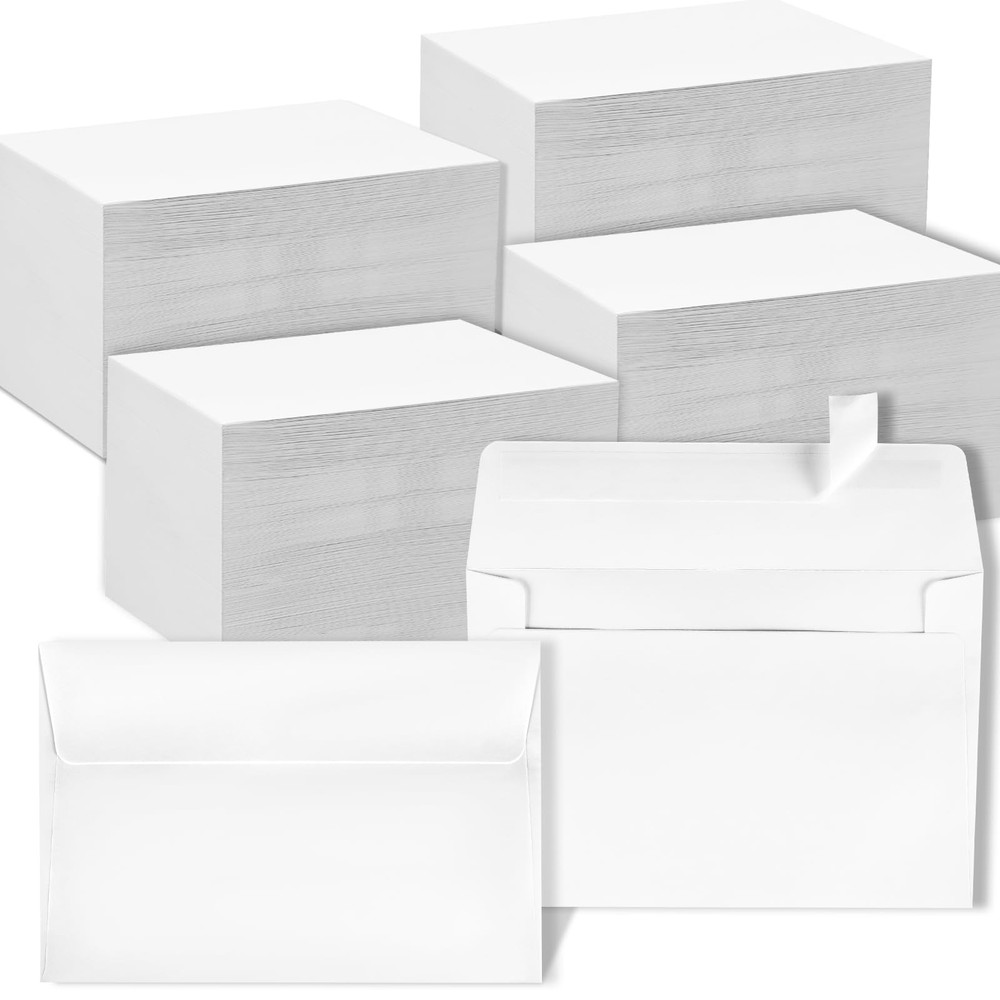 1000 Pcs A4 Envelopes with Self Adhesive 4.25×6.25 In White Invitation Envelo…