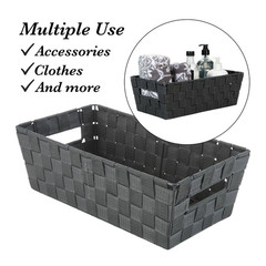 4.72 In. H X 7.68 In. W X 14.57 In. D Gray Fabric Cube Storage Bin