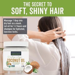 16 fl oz Viva Naturals Coconut Oil USDA Organic, Unrefined Extra Virgin, Non-GMO