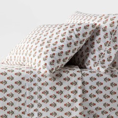 Twin/Twin XL 250 Thread Count Organic Percale Sheet Set Mum Flower –