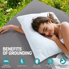 Grounding Fitted Sheets Full Size with Silver Fiber for Better Sleep – Gray