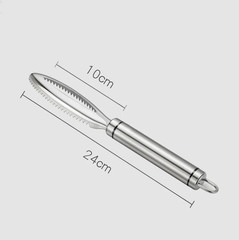 1pc Stainless Steel Fish Scale Scraper: Fast Cleaning Peeler with Tweezers – NEW