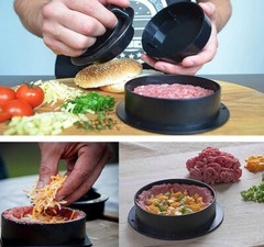 Non Stick Stuffed Burger Press 3 IN 1 Hamburger Patty Molds Maker BBQ Kitchen