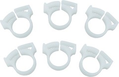 Classic White 6-Pack B15 Replacement Clamps for Polaris Automatic Pool Cleaners