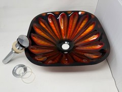WASAUNA Tempered Glass Vessel Bathroom Sink Collection RARE