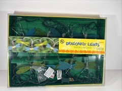 Dragonfly Lights, White Lights w/ Blue & Yellow Dragonflies, Indoor/Outdoor NOB