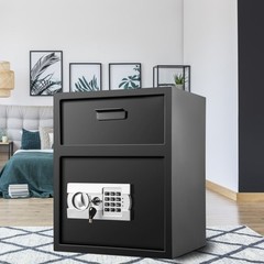 Uimoso Digital Depository Safe Drop Safe Carbon Steel 2 Keys Safe with Drop Slot