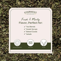 Starwest Botanicals Organic Peppermint Leaf 16 Ounce (Pack of 1), No Color